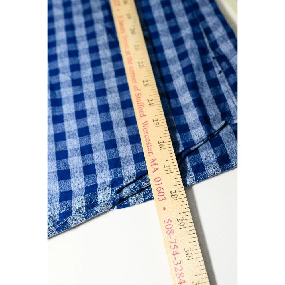J. Crew Jaspe Slim M cotton blue check button down shirt mens